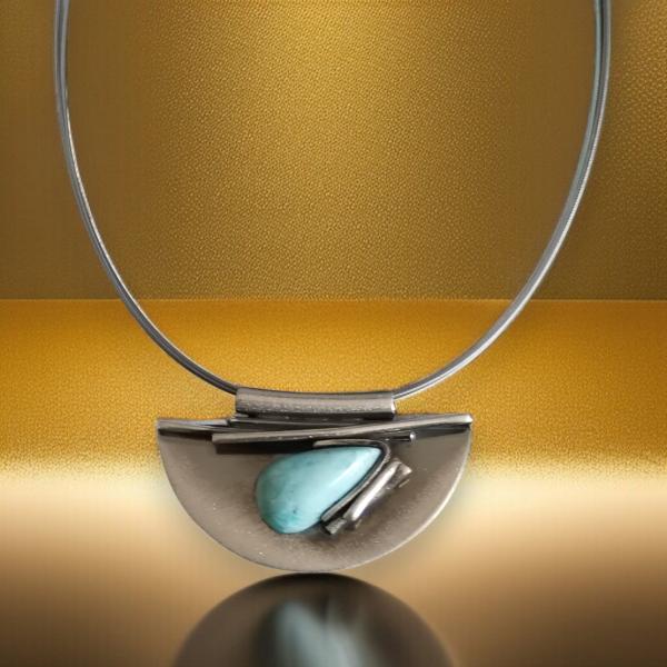 Halsschmuck Larimar in 925 Silber