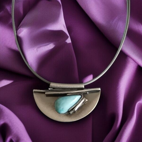 Halsschmuck Larimar in 925 Silber
