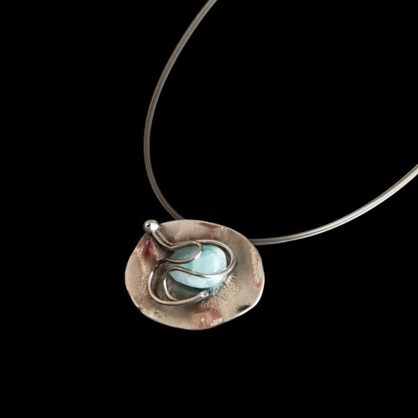 Halsschmuck Larimar in 925 Silber