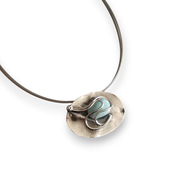 Halsschmuck Larimar in 925 Silber
