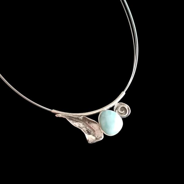 Halsschmuck Larimar in 925 Silber