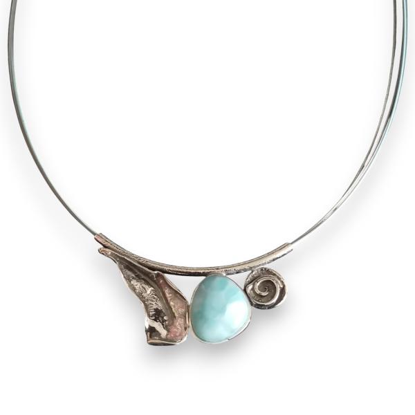 Halsschmuck Larimar in 925 Silber