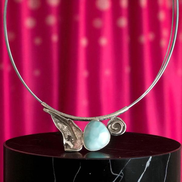 Halsschmuck Larimar in 925 Silber