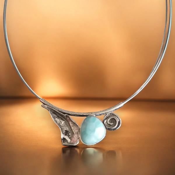 Halsschmuck Larimar in 925 Silber