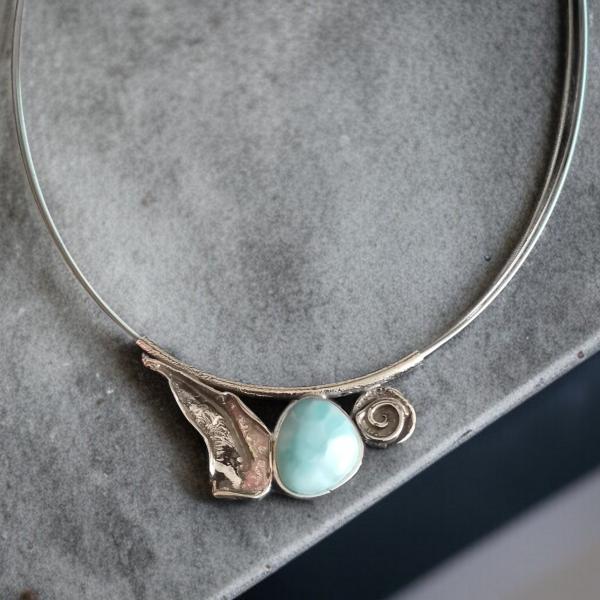 Halsschmuck Larimar in 925 Silber