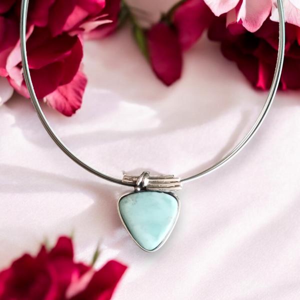 Halsschmuck Larimar in 925 Silber
