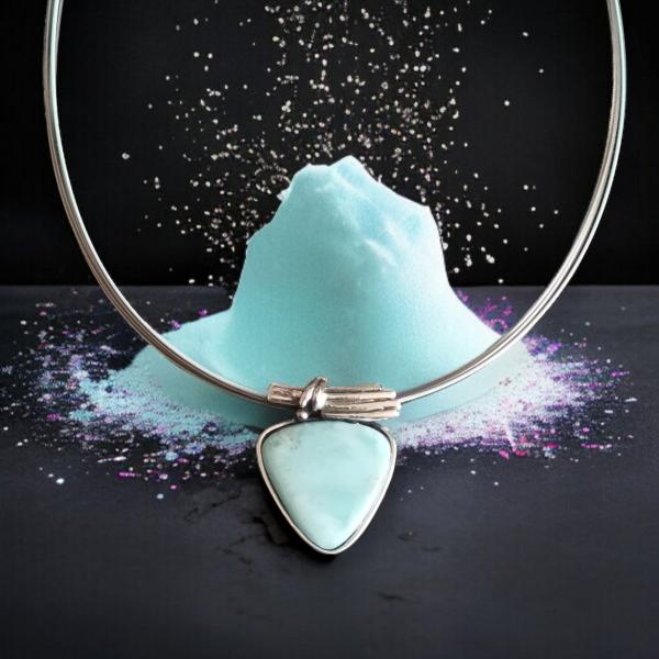 Halsschmuck Larimar in 925 Silber
