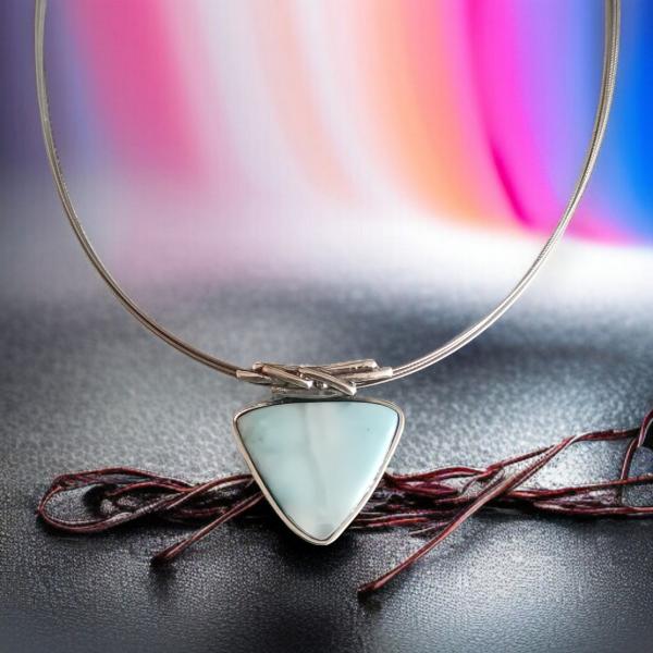 Halsschmuck Larimar in 925 Silber