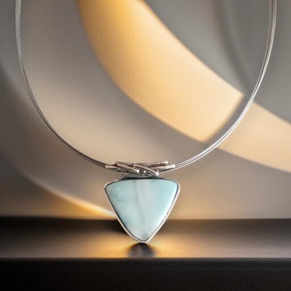Halsschmuck Larimar in 925 Silber
