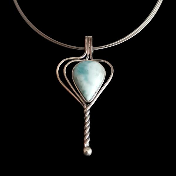 Halsschmuck Larimar in 925 Silber