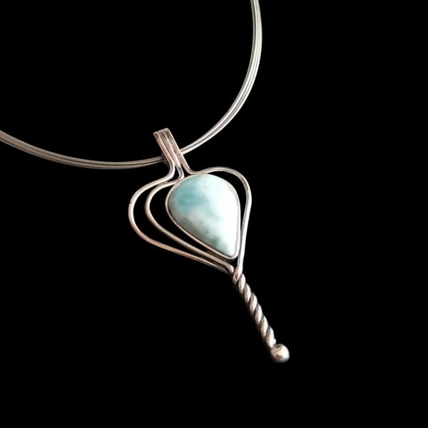Halsschmuck Larimar in 925 Silber