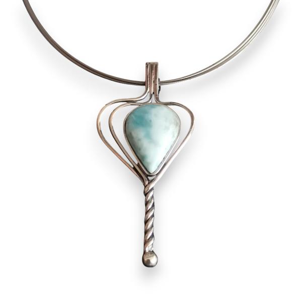 Halsschmuck Larimar in 925 Silber