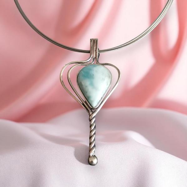 Halsschmuck Larimar in 925 Silber
