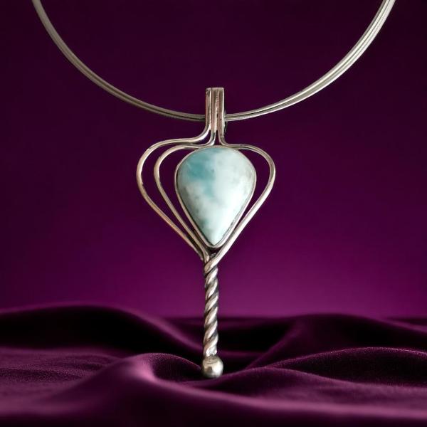 Halsschmuck Larimar in 925 Silber
