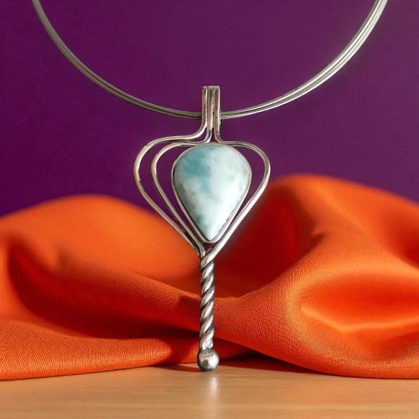 Halsschmuck Larimar in 925 Silber