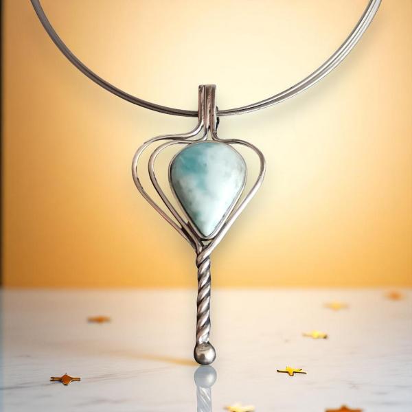 Halsschmuck Larimar in 925 Silber