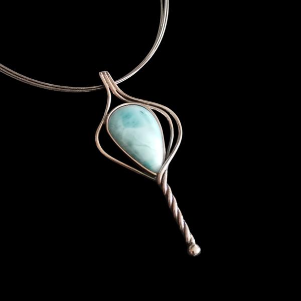 Halsschmuck Larimar in 925 Silber