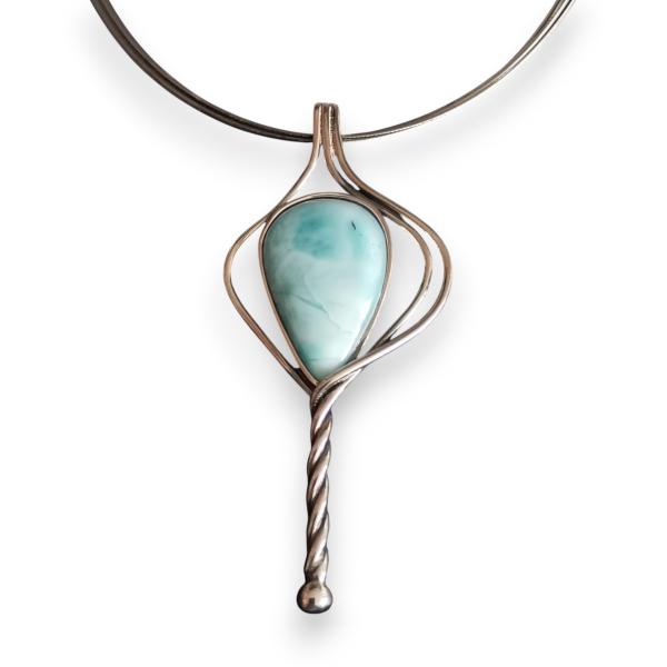 Halsschmuck Larimar in 925 Silber