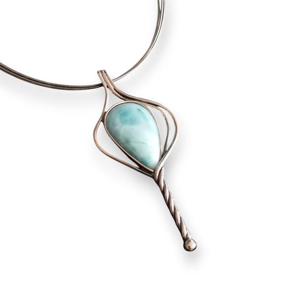 Halsschmuck Larimar in 925 Silber
