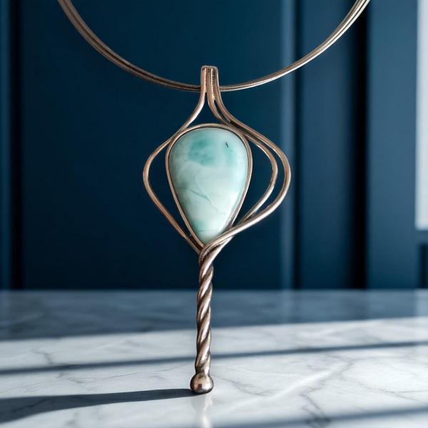 Halsschmuck Larimar in 925 Silber