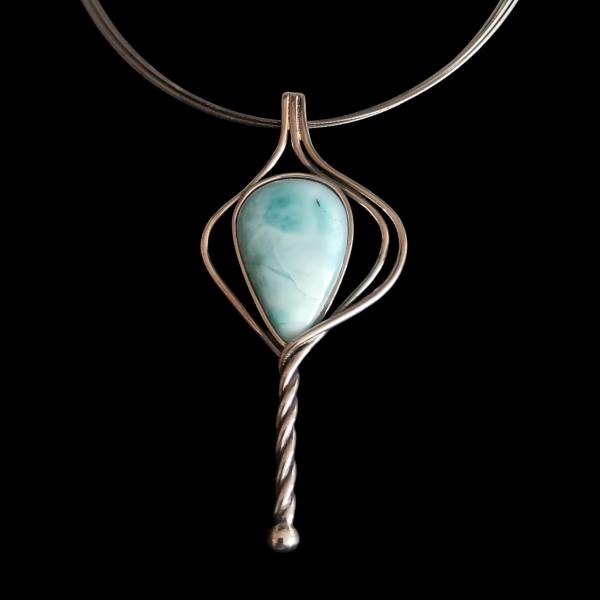 Halsschmuck Larimar in 925 Silber