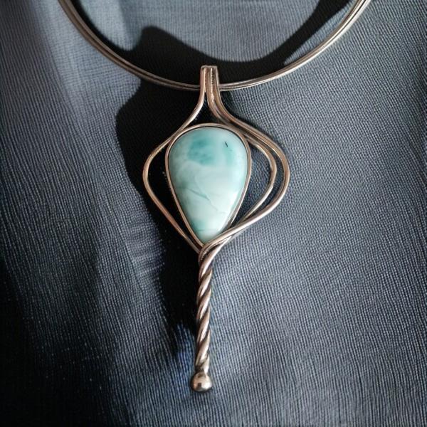 Halsschmuck Larimar in 925 Silber
