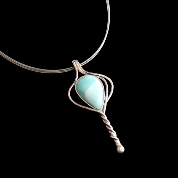 Halsschmuck Larimar in 925 Silber