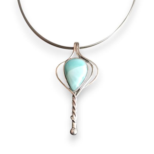 Halsschmuck Larimar in 925 Silber