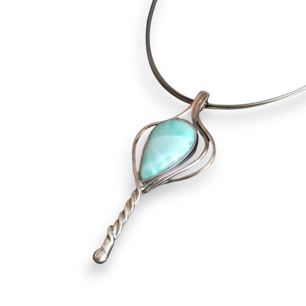 Halsschmuck Larimar in 925 Silber