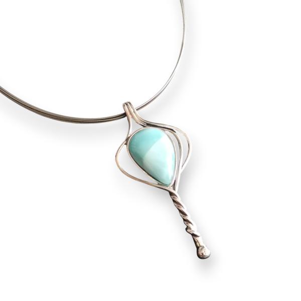 Halsschmuck Larimar in 925 Silber