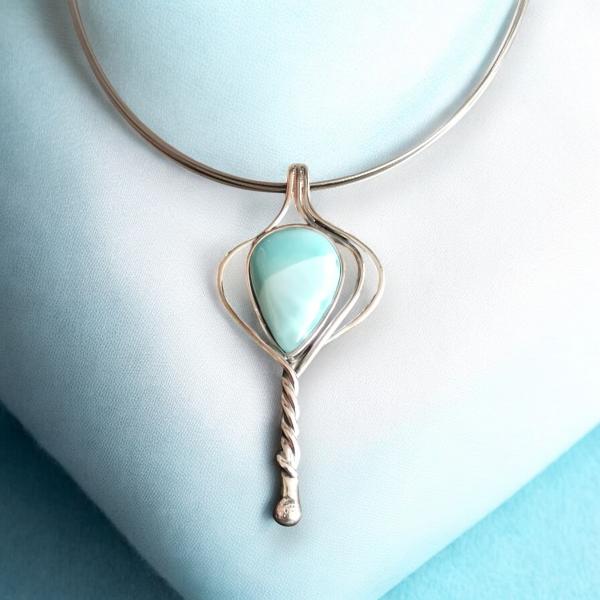 Halsschmuck Larimar in 925 Silber