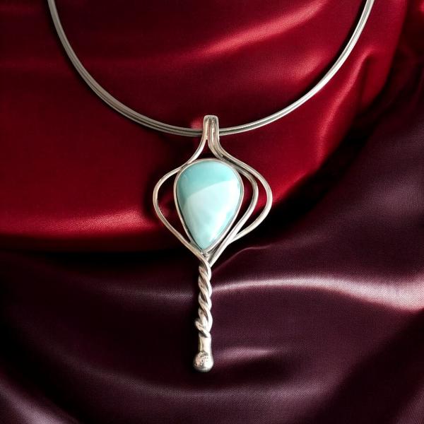 Halsschmuck Larimar in 925 Silber