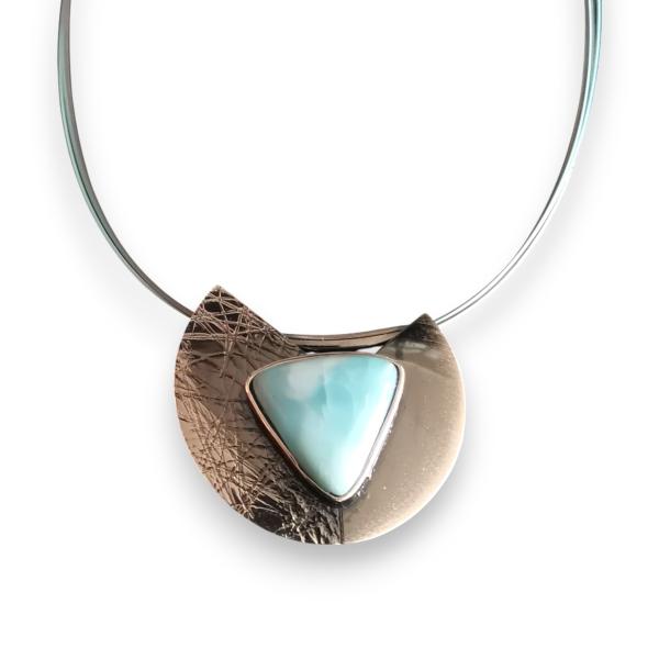 Halsschmuck Larimar in 925 Silber