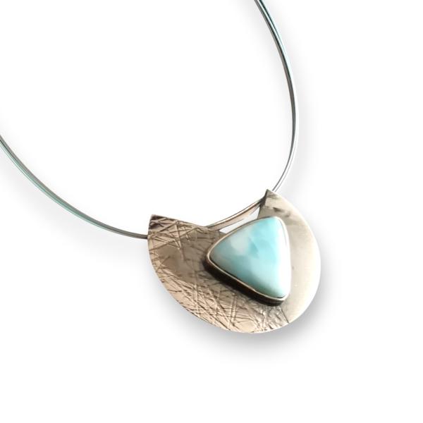 Halsschmuck Larimar in 925 Silber