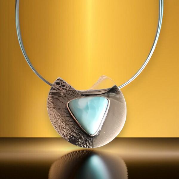 Halsschmuck Larimar in 925 Silber