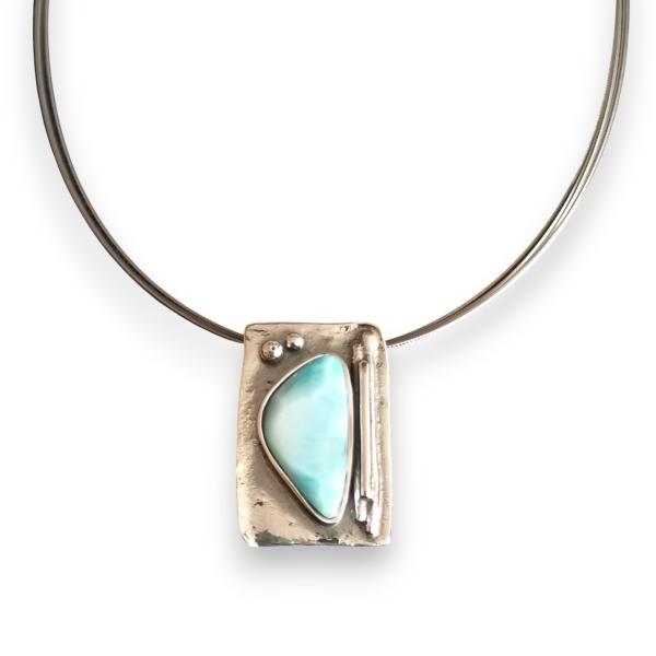 Halsschmuck Larimar in 925 Silber