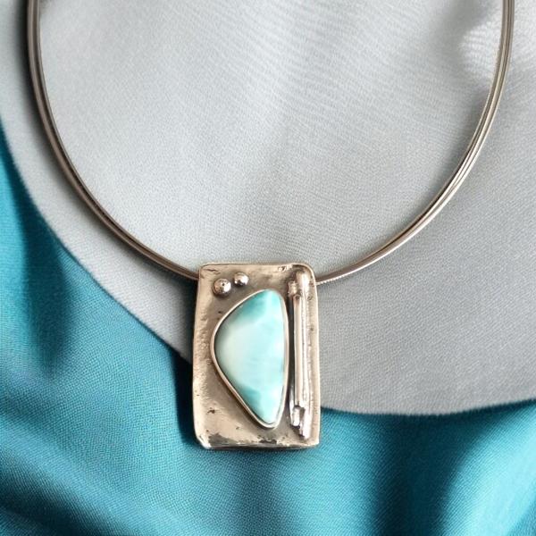Halsschmuck Larimar in 925 Silber