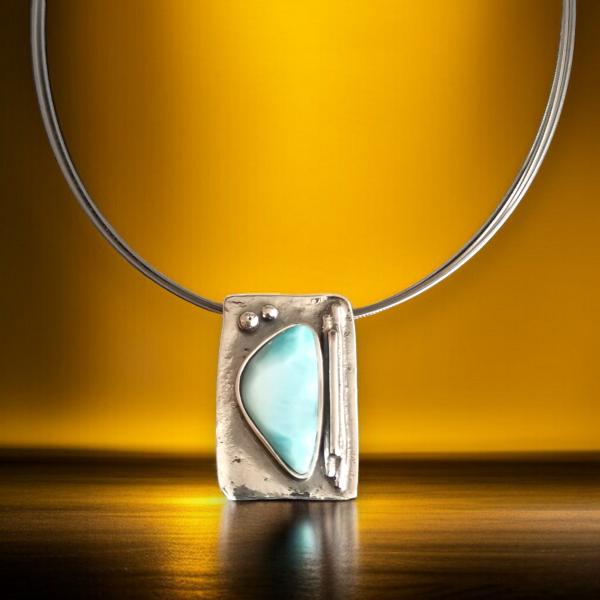 Halsschmuck Larimar in 925 Silber