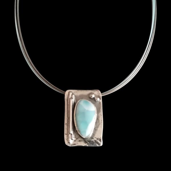Halsschmuck Larimar in 925 Silber