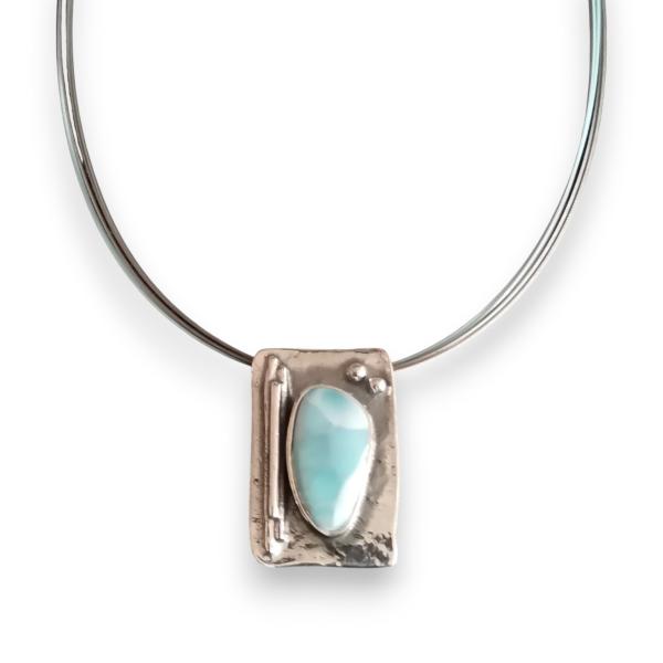 Halsschmuck Larimar in 925 Silber