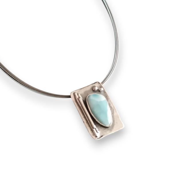 Halsschmuck Larimar in 925 Silber