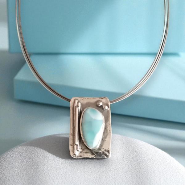 Halsschmuck Larimar in 925 Silber