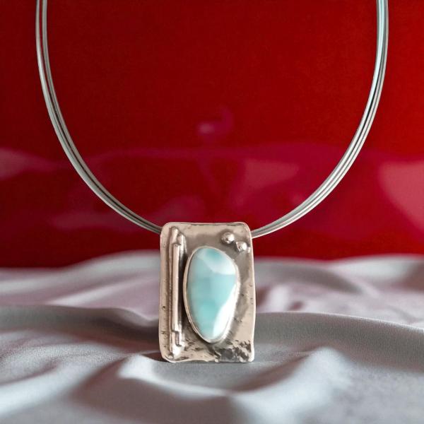 Halsschmuck Larimar in 925 Silber