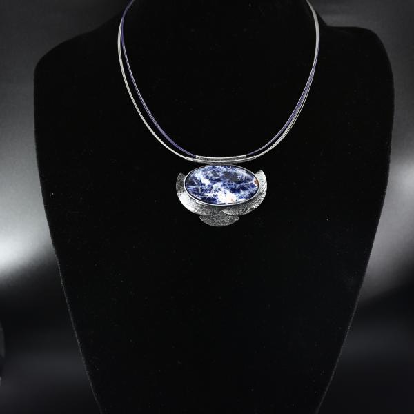 Halsschmuck Sodalith in 925 Silber