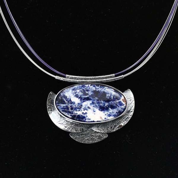 Halsschmuck Sodalith in 925 Silber