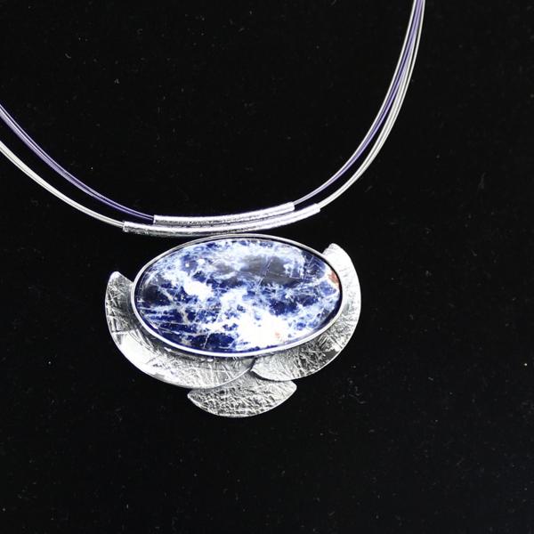 Halsschmuck Sodalith in 925 Silber