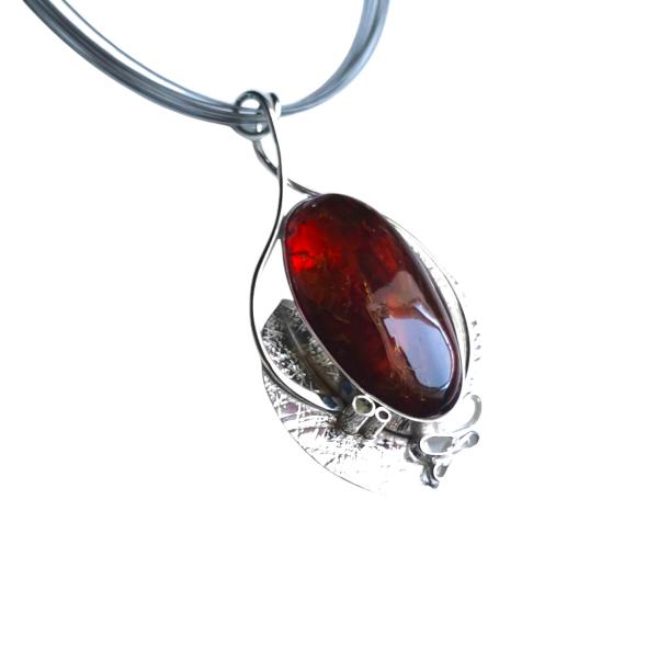 Halsschmuck Bernstein in 925 Silber