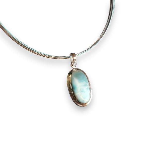 Halsschmuck Larimar in 925 Silber